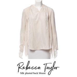 Rebecca Taylor Cream Silk Pleated Back Blouse